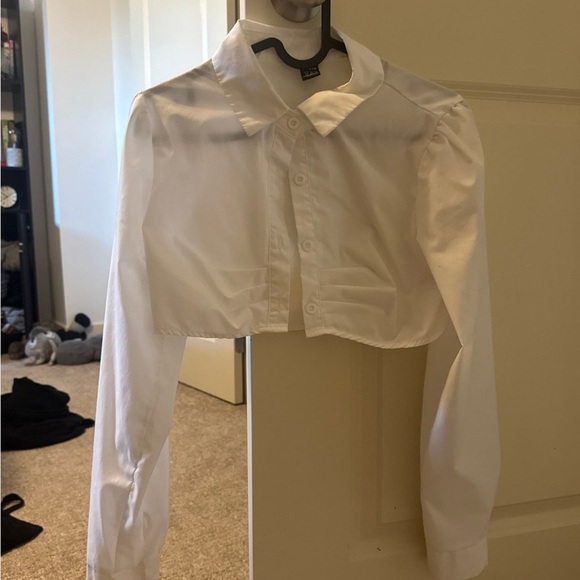 cropped white button down - Picture 1 of 4
